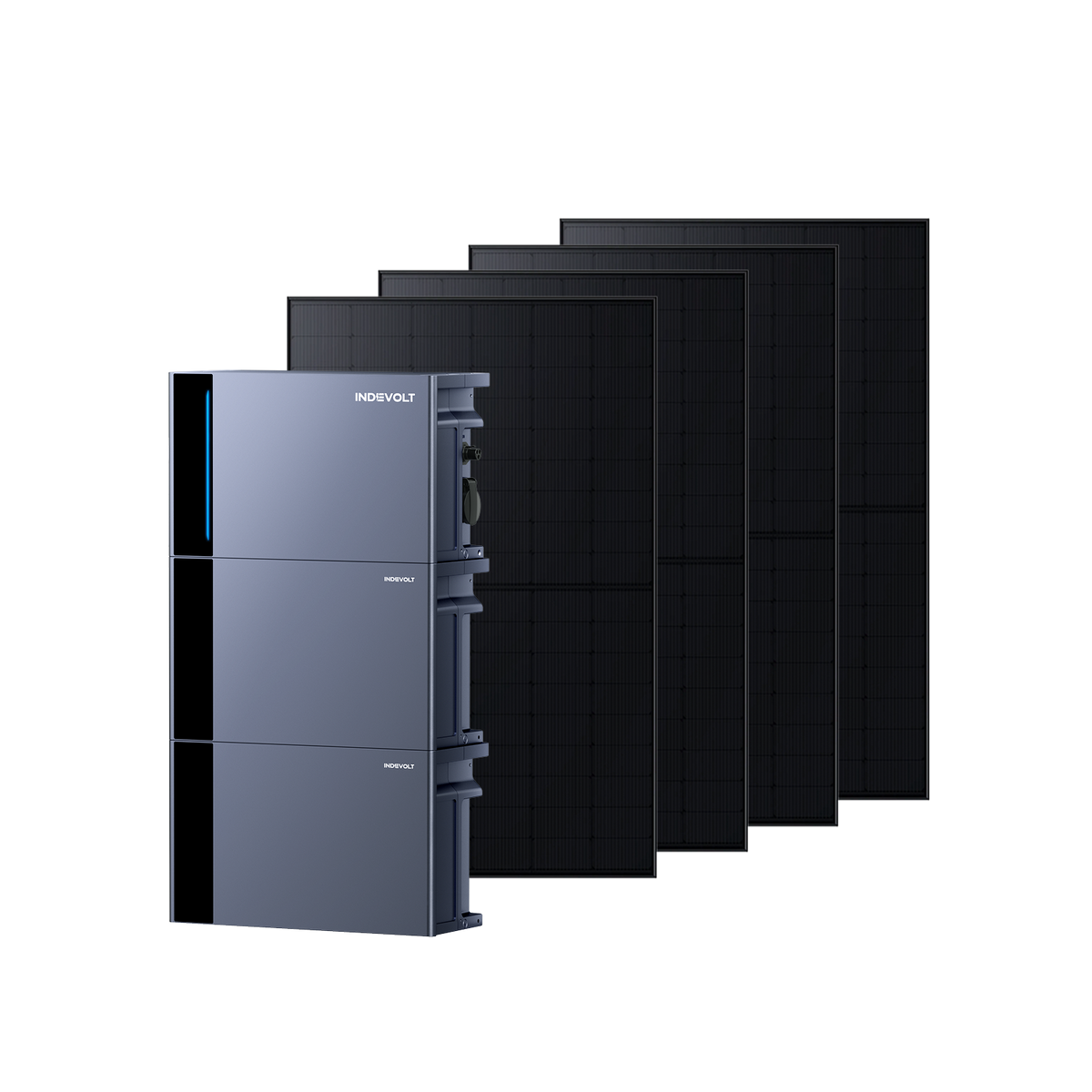 Indevolt SolidFlex 2000 Hybrid – Kit Solaire avec Batterie - SolidFlex 2000 + SFA1800*2 + 500W Panneau Solaire Bifacial*4