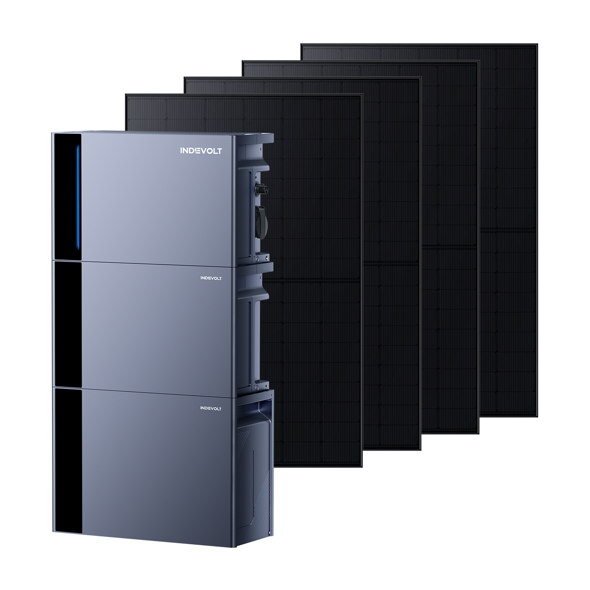 Indevolt SolidFlex 3000 Hybrid Pro – Kit Solaire avec Batterie - SolidFlex 3000 Hybrid Pro + SFA1800 + SFA3600 + 500W Panneau Solaire Bifacial*4